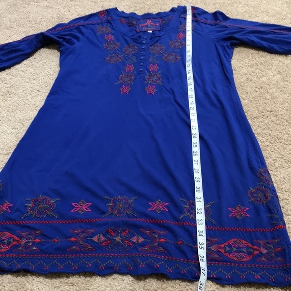 JOHNNY WAS Size L embroidered front button dress - Picture 8 of 9